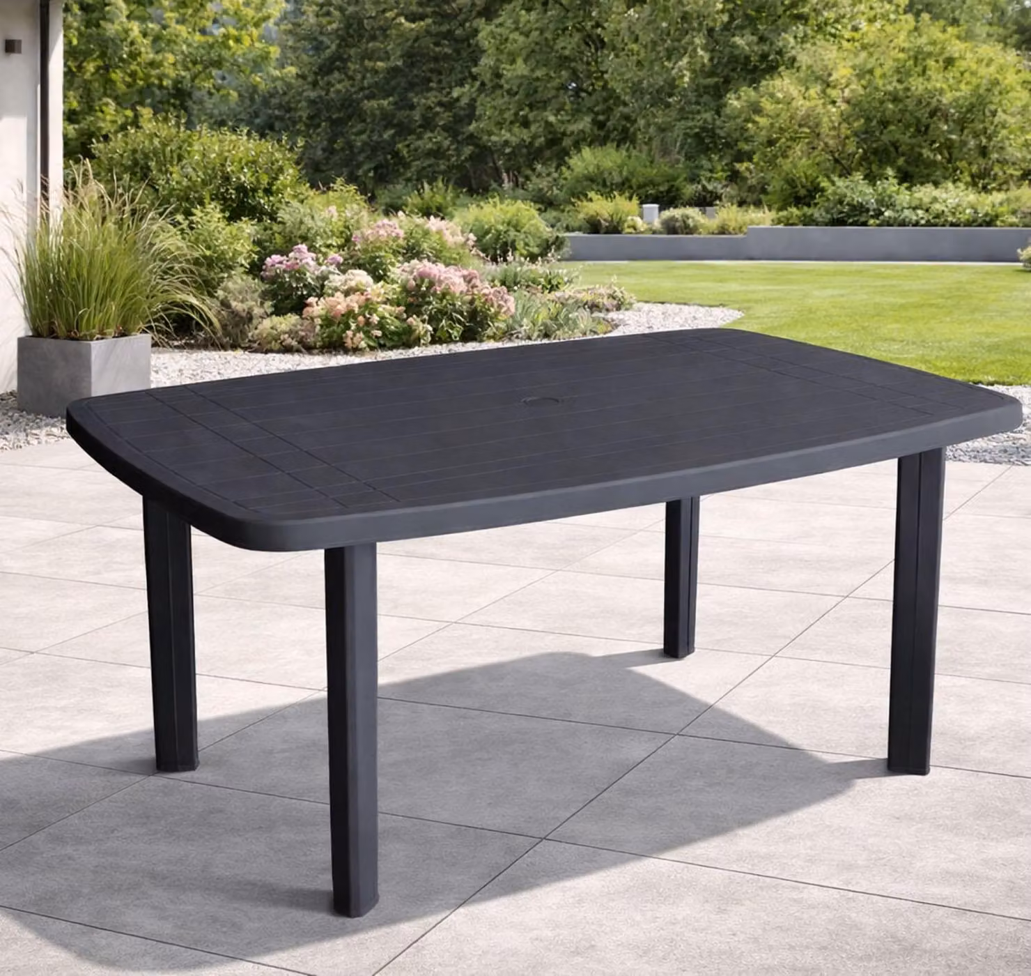 Tavolo da giardino antracite 140x90x72 cm