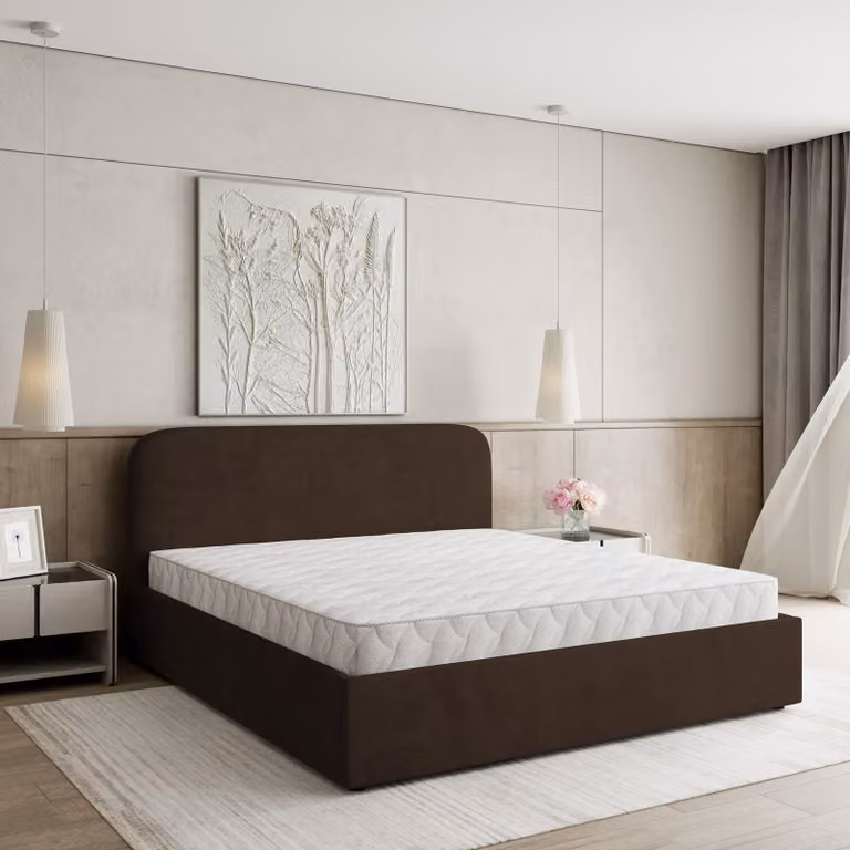 Letto imbottito Masseno RENIVE K 120x200 cm, letto imbottito con cassetti - Marrone, KRONOS 06