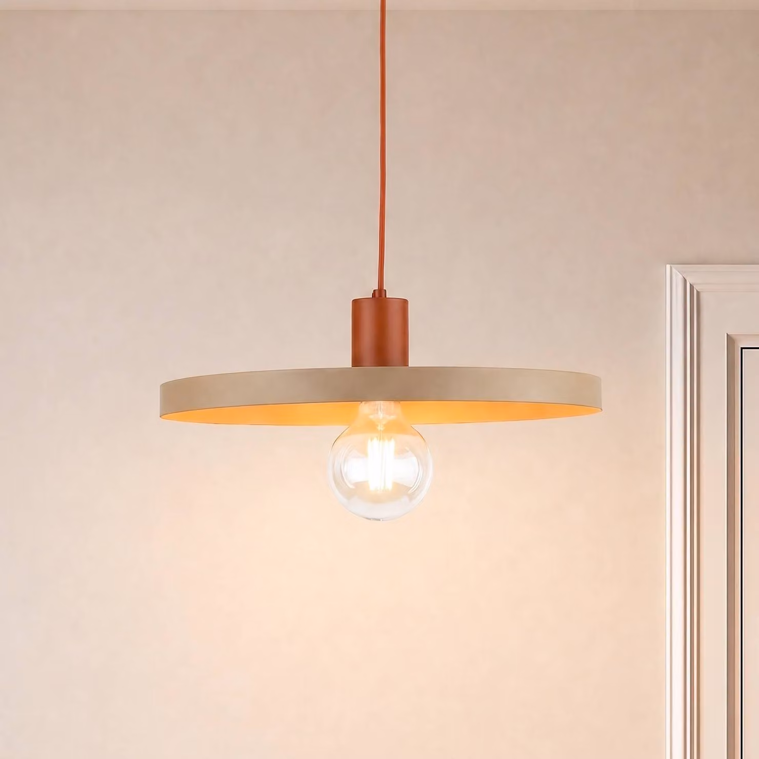 Lampada a sospensione Sila TK Lighting, dimmerabile, Crema / Ambra, Soggiorno / Sala da pranzo, Metallo, Moderno, Lampada a sospensione