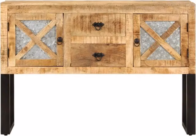 Credenza | Madia | Buffet da pranzo | Armadio da pranzo 110x30x74 cm in Legno di Mango Grezzo