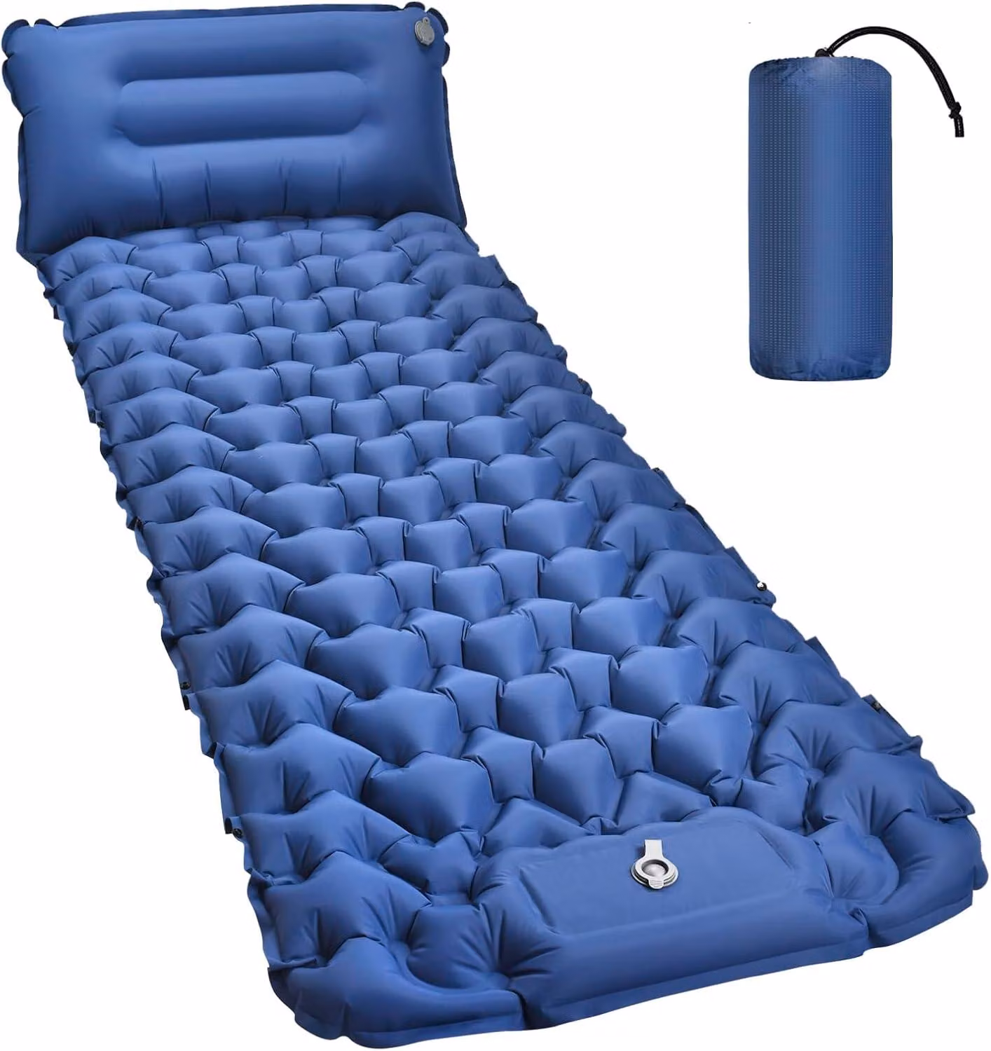 Materassino gonfiabile da 10 cm, ideale per il campeggio, gonfiabile, con pompa per il gonfiaggio, impermeabile, compatto