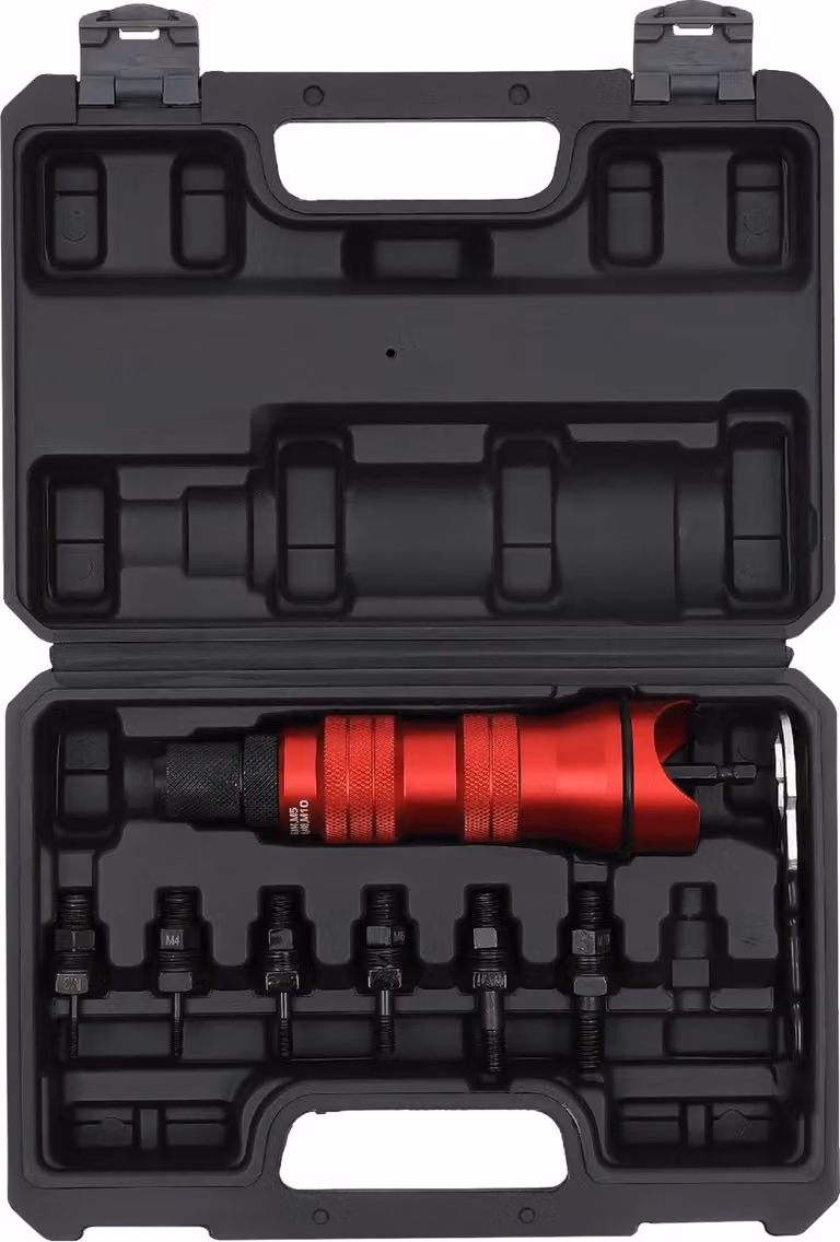 Rivetto a scatto, compatibile con utensili elettrici, design resistente, nero