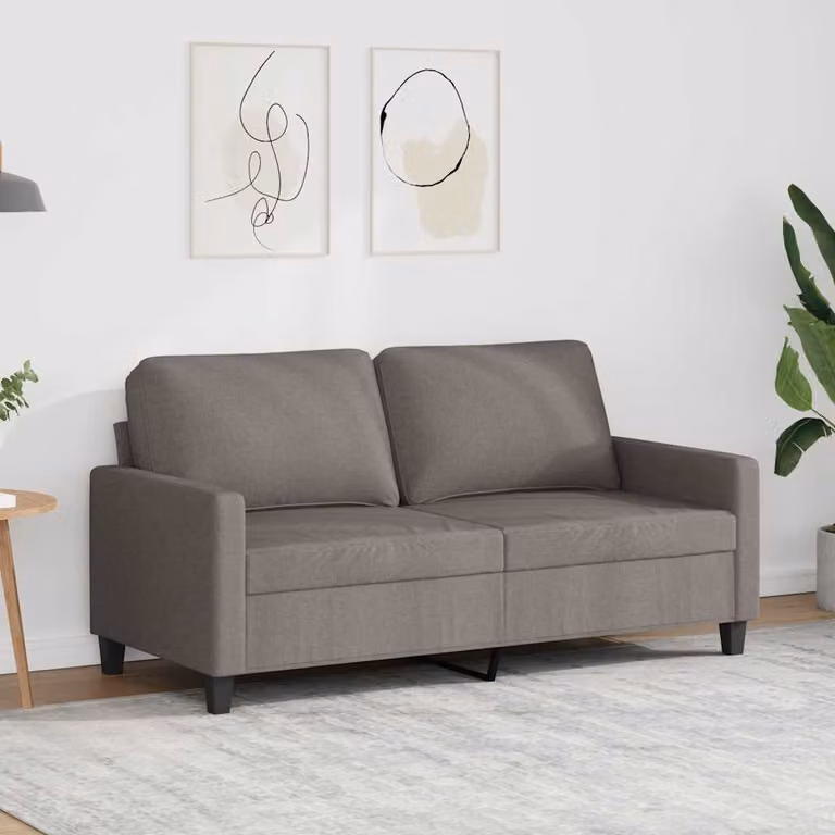 vidaXL Divano a 2 Posti Moderno in Tessuto Beige e Grigio con Struttura in Metallo