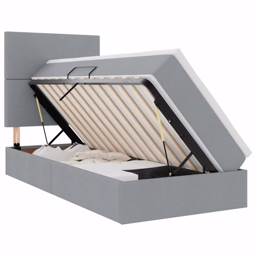 Letto con contenitore e materasso vidaXL Grigio chiaro L: 90 cm, P: 190 cm, H: 128 cm – 2
