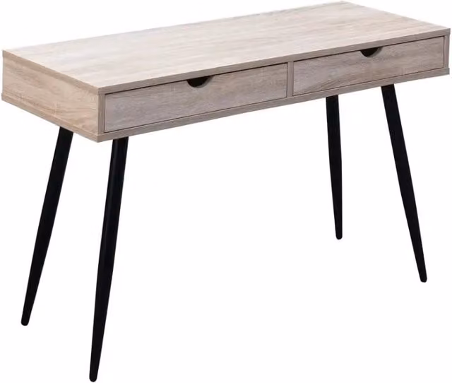 Scrivania Meublorama in stile scandinavo, colore beige e nero, L: 120 cm, P: 68 cm, H: 75 cm