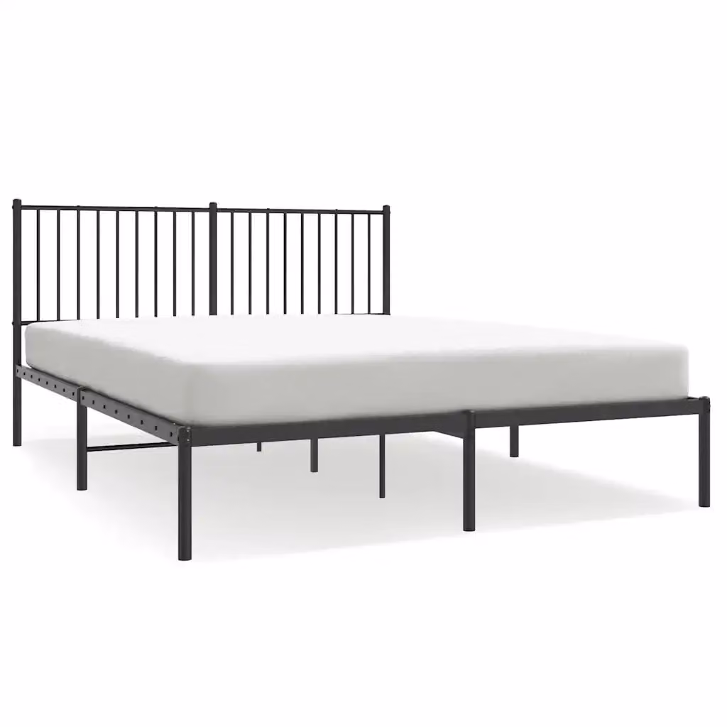 Letto con testiera in metallo nero vidaXL L/P: 150 x 200 cm – 2