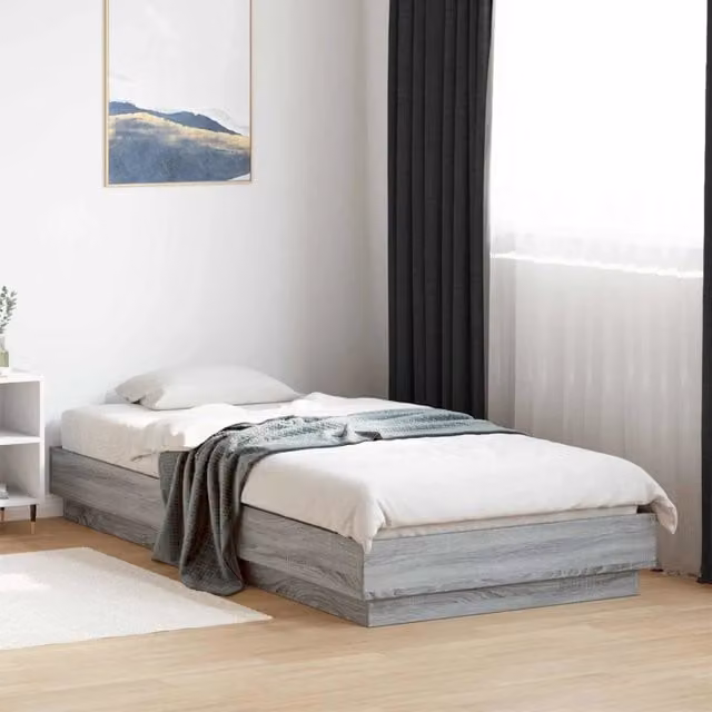 Struttura letto a pavimento Giroletto Sonoma grigio L 80 cm x P 200 cm x H 23 cm