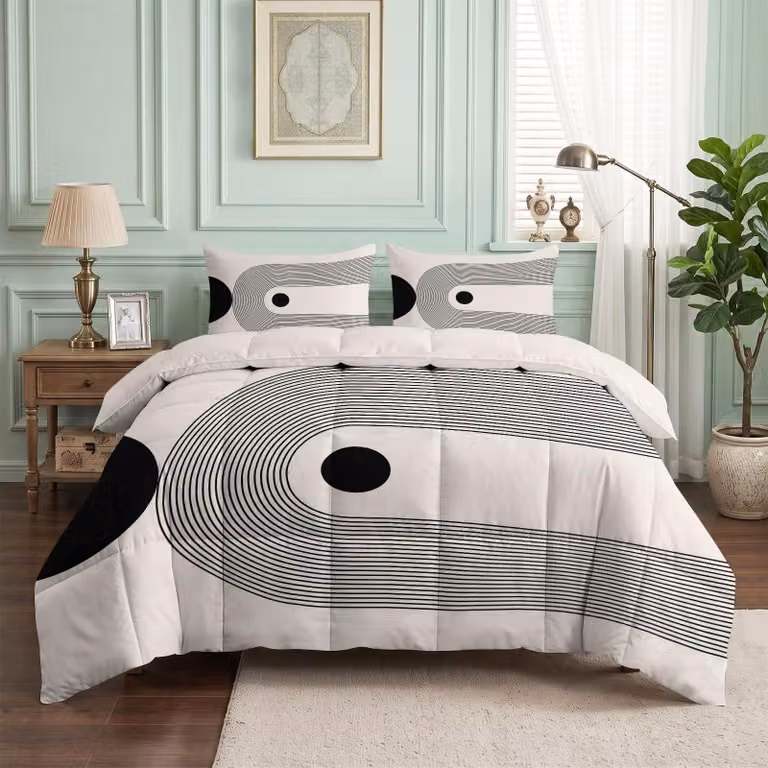 Coperta senza copripiumino, motivo a semicerchio, 240x260 cm