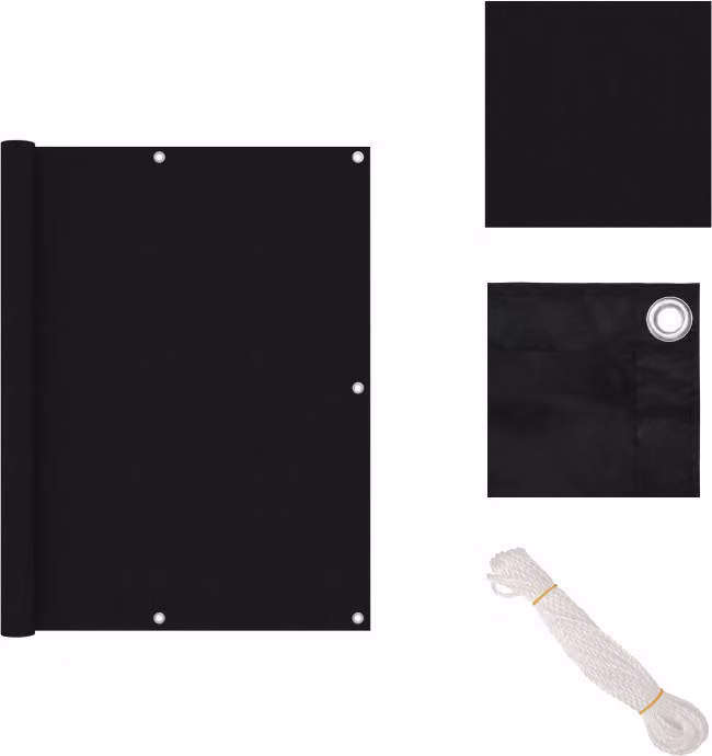 vidaXL Schermo privacy per balconi nero 120x300 cm Tessuto Oxford - Ombrelloni e tende da sole