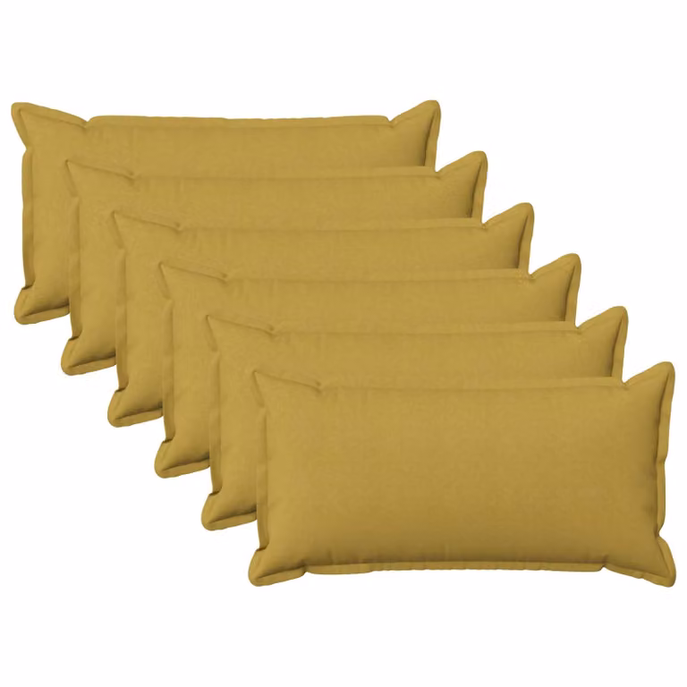 Set di 6 cuscini vidaXL HOUTEN in lino verde chiaro e giallo, forma rettangolare, L 70 x P 40 x H 40 cm
