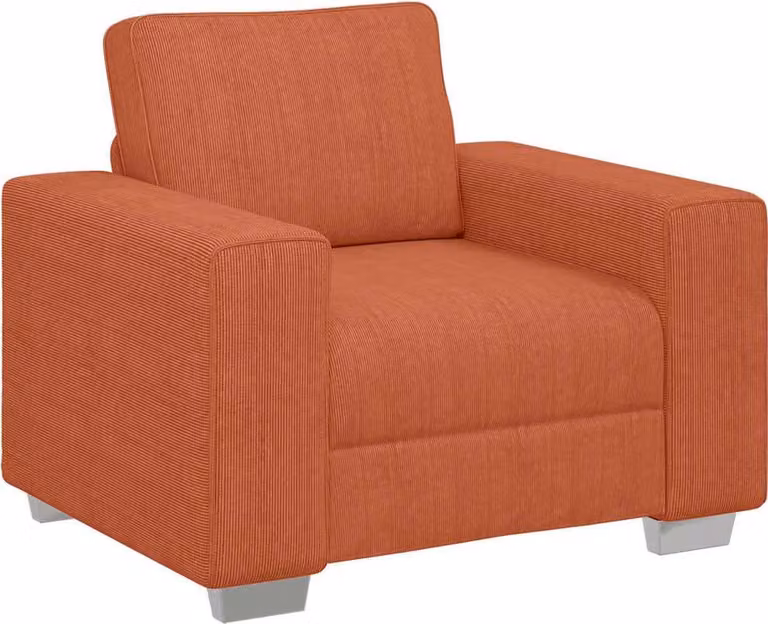 Divano Sedia Rosso Arancione 100x77x82 cm Tessuto di Velluto a Coste