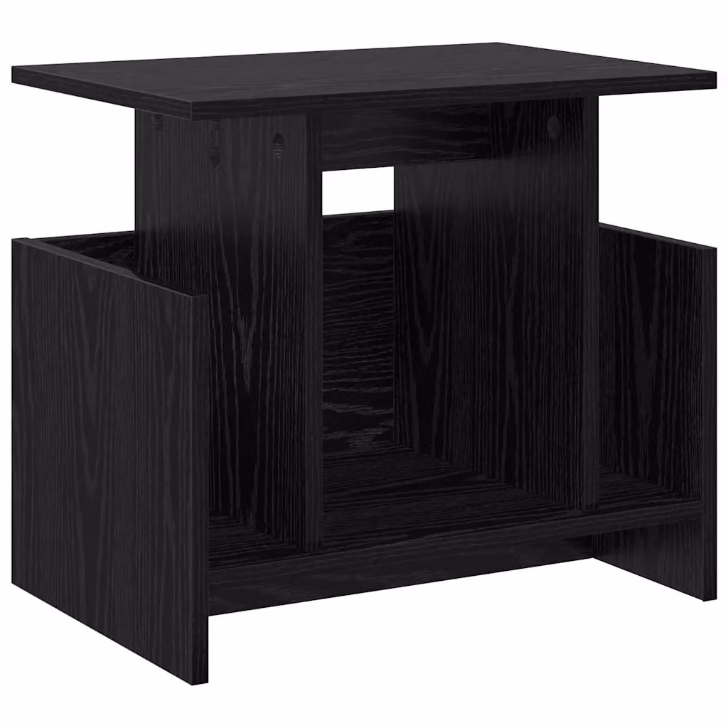 Set di 2 mobili porta TV moderni HELLOSHOP26 in legno composito nero con vani contenitori L: 50 cm, P: 35 cm, H: 45 cm – 2