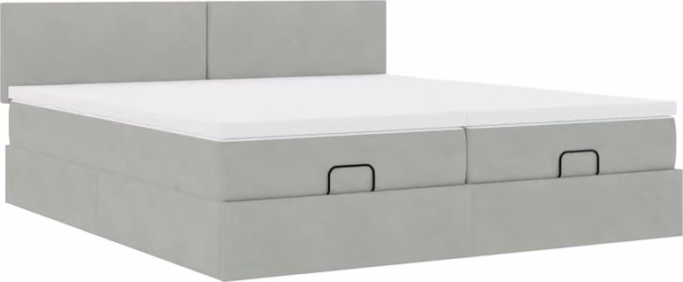 Struttura Letto Pouf con Materassi 180x200 cm Velluto