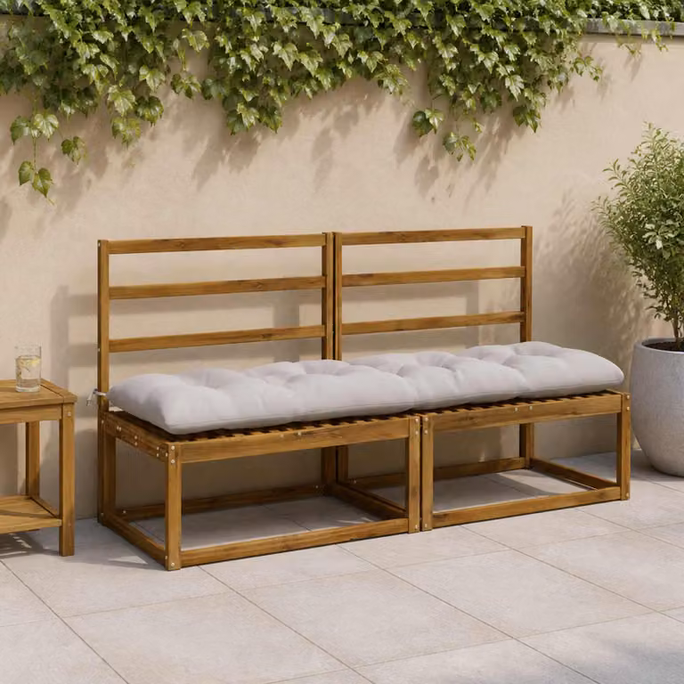 vidaXL Cuscini per Panchina VIANEN 2 pz 100% Poliestere Bianco