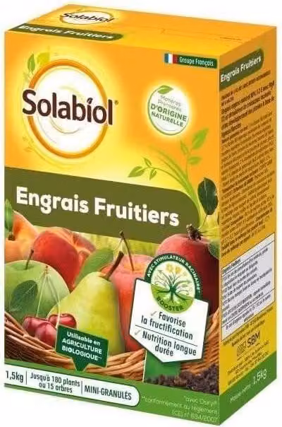 Concime per alberi da frutto, 1,5 kg, fino a 180 piante, stimolatore della crescita, nutrimento a lunga durata