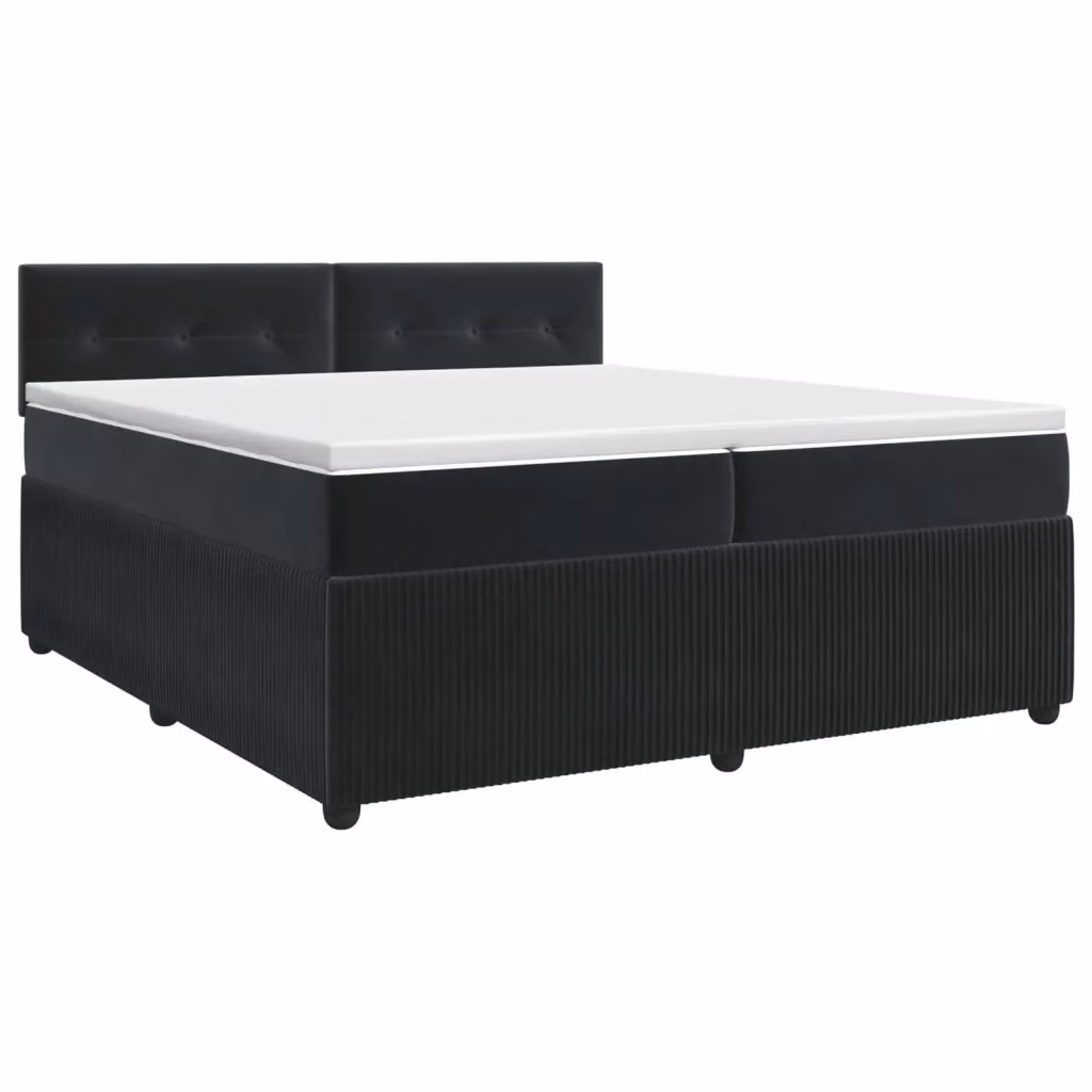 Letto box spring con materasso ibrido vidaXL in velluto nero L/P: 200 x 200 cm – 2