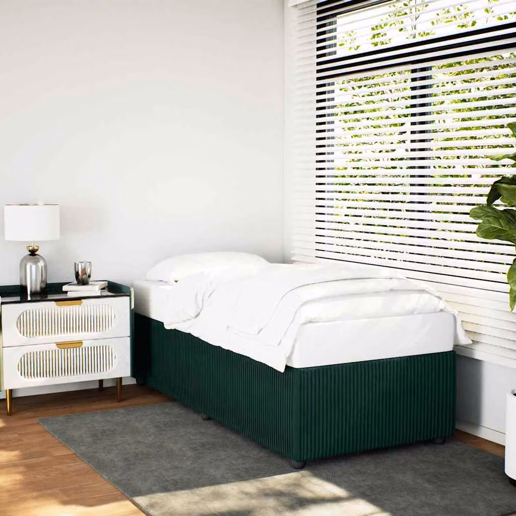 Giroletto senza materasso vidaXL in velluto verde scuro 90x190 cm – 1