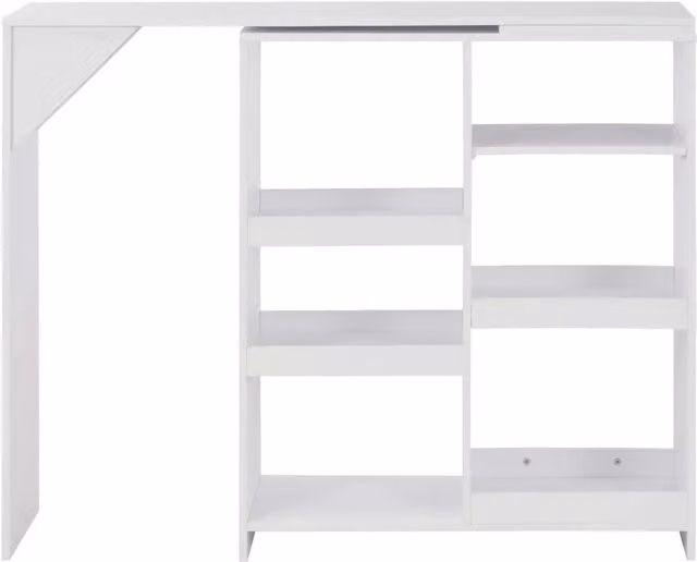Tavolo da bar moderno con scaffale mobile vidaXL bianco L: 138 cm, P: 39 cm, H: 110 cm