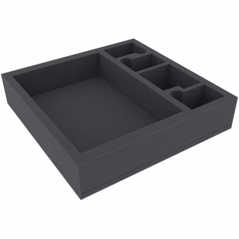 Inserto in schiuma 285x285x60 mm con 5 scomparti per giochi da tavolo