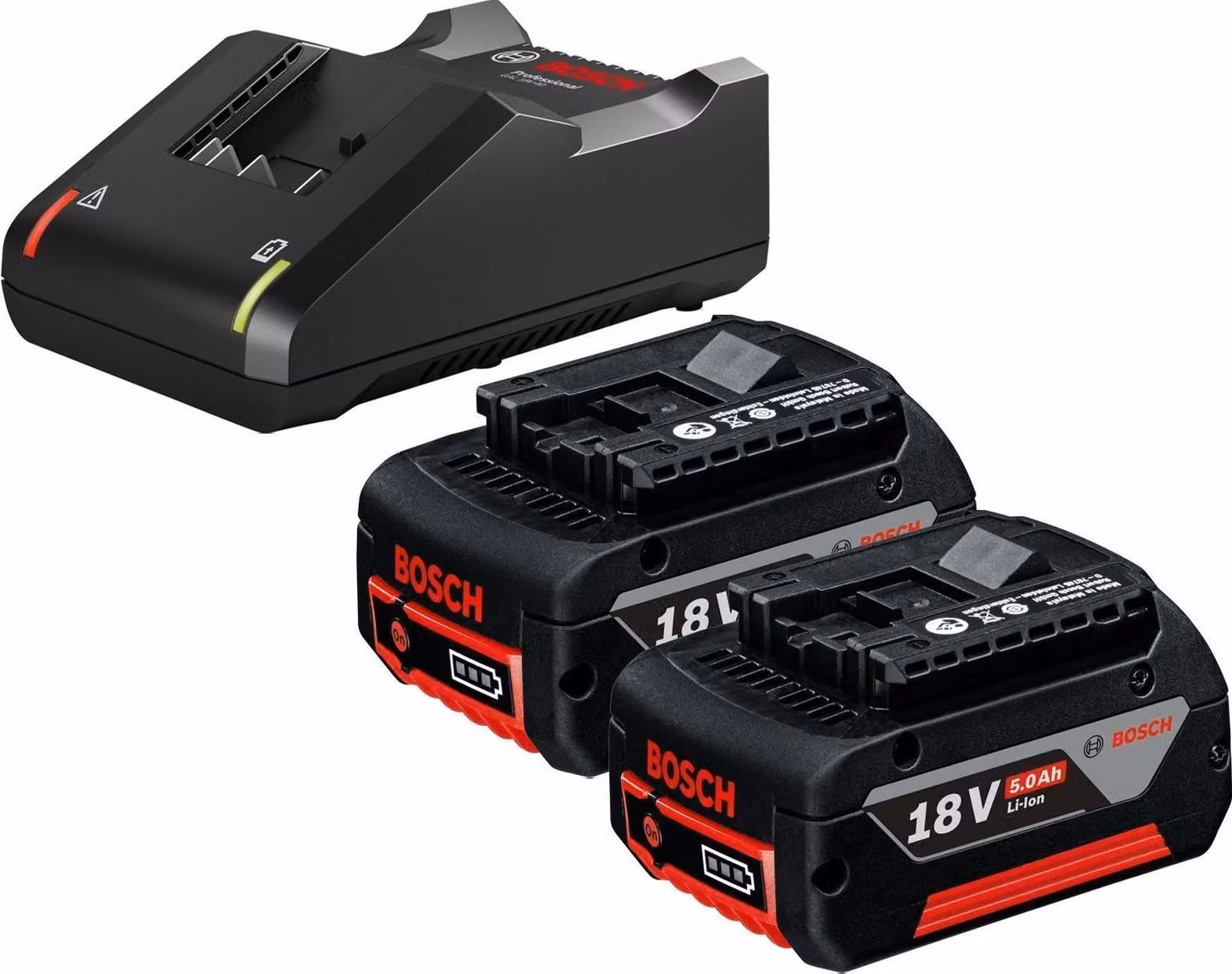 Set di avviamento Bosch GBA / 2 batterie da 5,0 Ah + caricabatterie GAL 18V-40