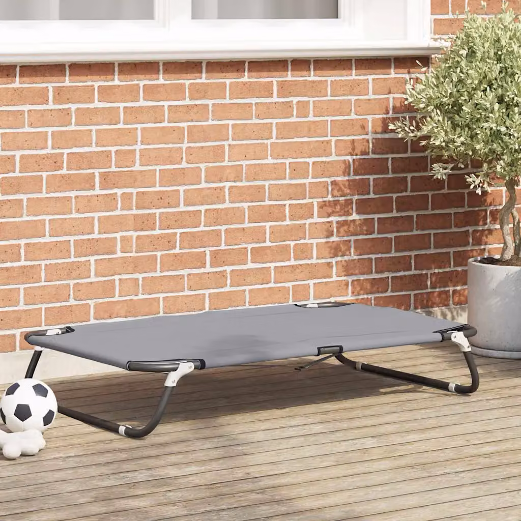Letto per cani vidaXL moderno in metallo grigio L: 90 cm, P: 55 cm, H: 18 cm
