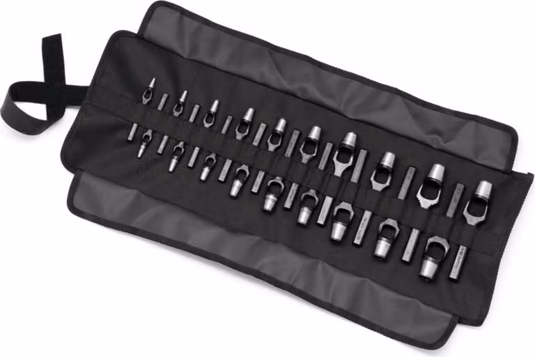 Rennsteig Henkellocheisen Set 19-teilig Locheisensatz Locheisen Stanzer 1409010