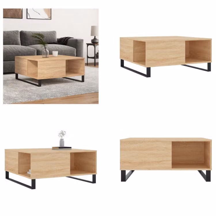 vidaXL Tavolino in rovere Sonoma 80x80x36,5 cm in legno - Tavolino - Tavolini - Tavolino - Tavolo da divano