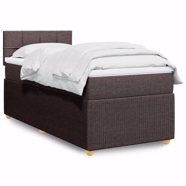 vidaXL Letto Ibrido con Materasso a Molle Insacchettate Marrone e Bianco L/P/H: 90 x 200 cm