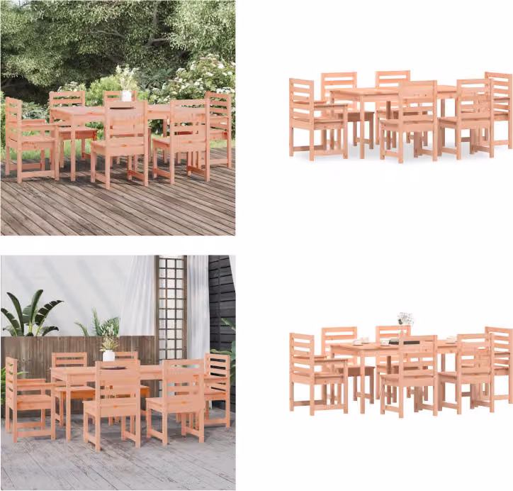 vidaXL Set da pranzo da giardino 7 pezzi in legno massiccio di abete Douglas - Set da pranzo da giardino - Set da pranzo da giardino - Set da pranzo da esterno