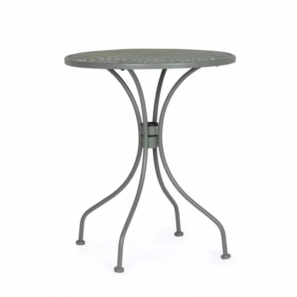 Tavolo LIZETTE in acciaio verde Ø60 cm