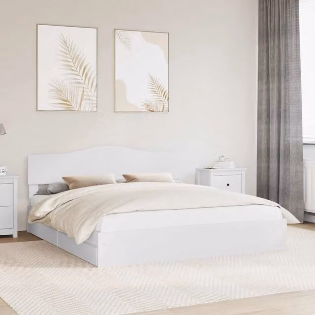 Letto con Contenitore Bianco 180 x 200 cm Legno ingegnerizzato 3413068