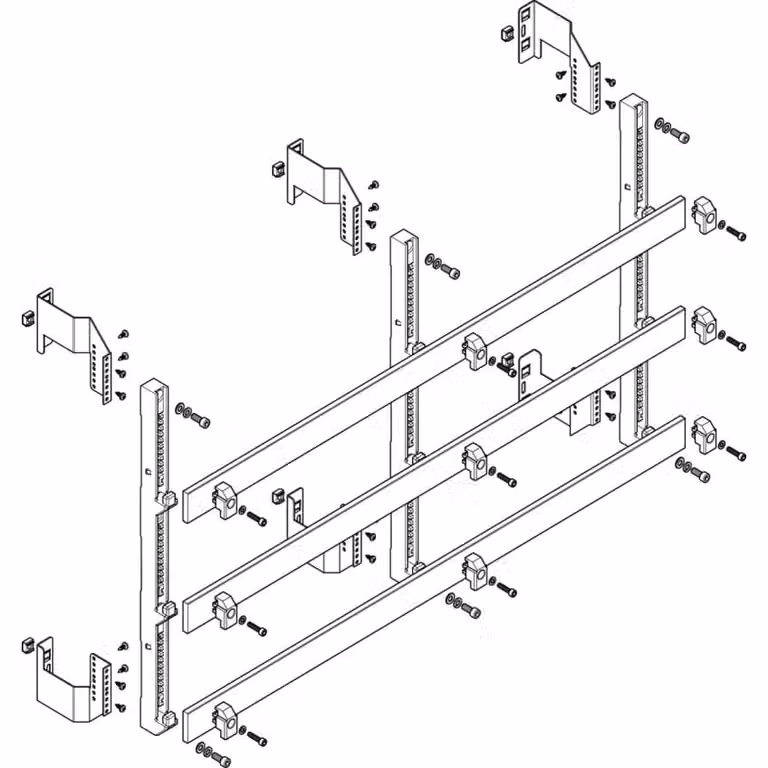 Modulo sbarra collettrice ABN piatto 4FB/5RE 185 mm con CU 50x10 mm, a 3 poli, EBM 150 mm MFSC45983