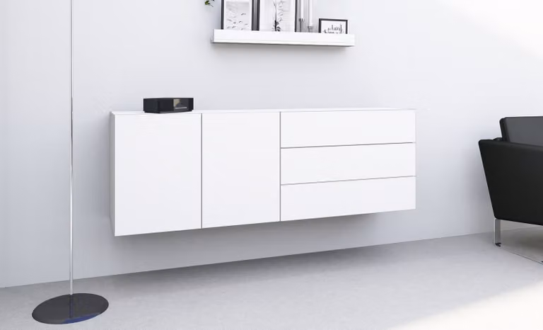 Comò e pensile "Sophia" 152 cm 3SK, bianco opaco