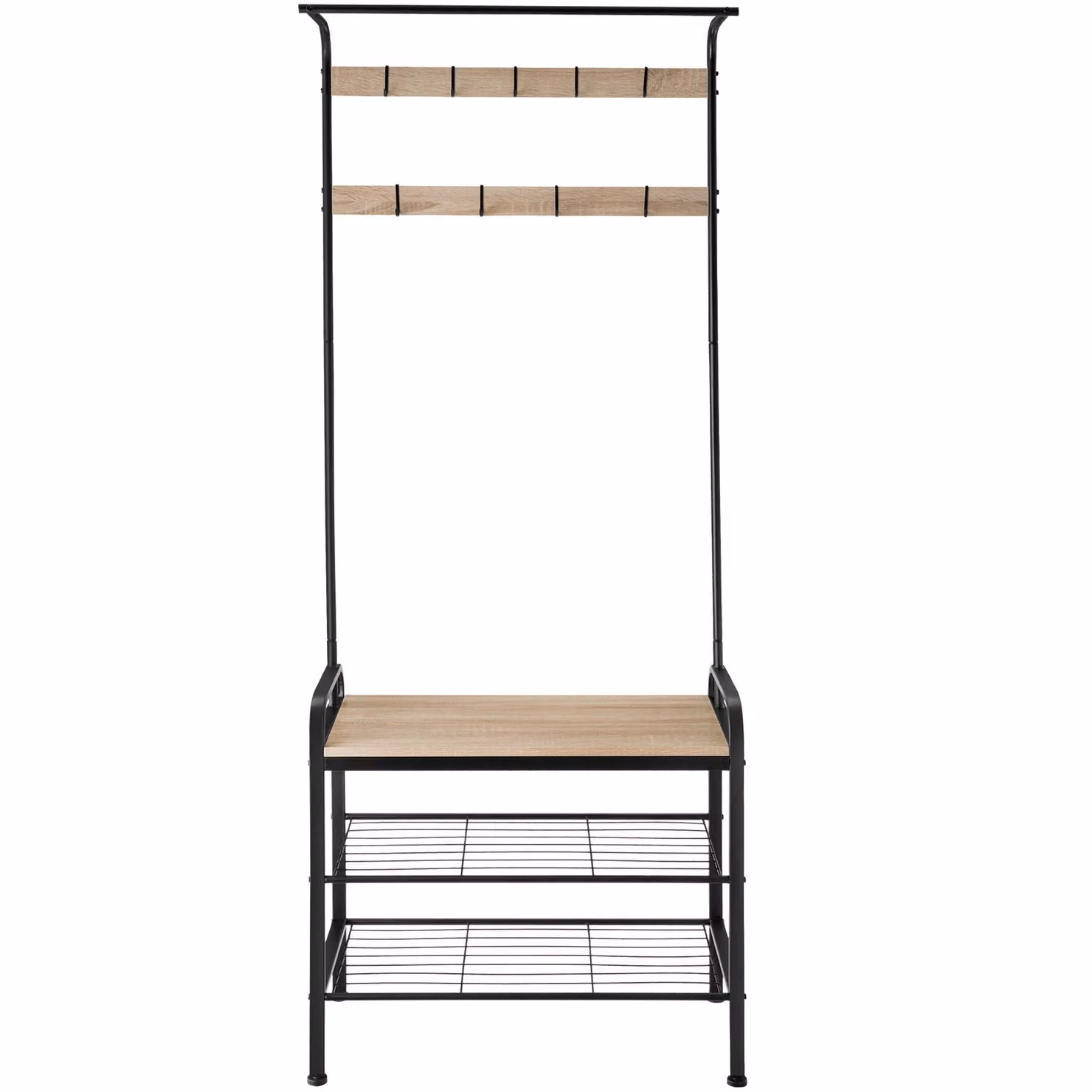 Guardaroba con panca in stile industriale TecTake GmbH, colore rovere, L: 73,5 cm, P: 36,0 cm, H: 184,0 cm – 3