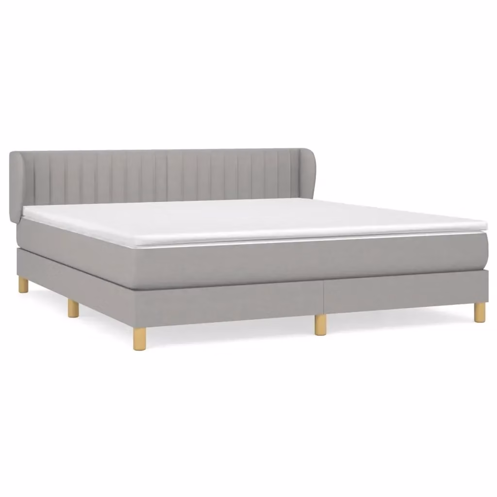 Letto Ibrido con Giroletto a Molle e Materasso vidaXL, Grigio Chiaro e Bianco, L/P: 180 x 200 cm – 2