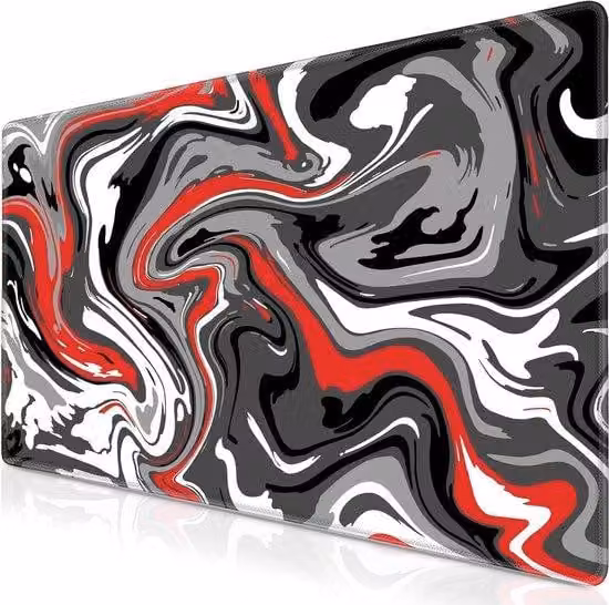 Base per tavolo da gaming di grandi dimensioni - 900 x 400 mm - nero, bianco, rosso - impermeabile e antiscivolo - bordi rifiniti - resistente - grande