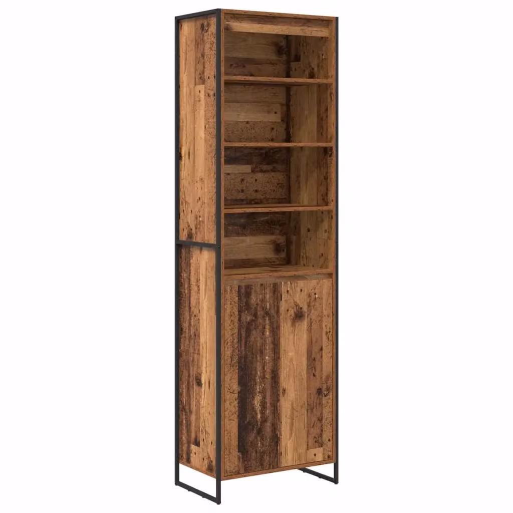 Armadio alto in stile industriale vidaXL in legno e metallo marrone L: 60 cm, P: 36 cm, H: 200 cm – 2