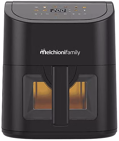 Friggitrice ad aria Melchioni Family Emma New, capacità 5 l, 1500 W, 8 programmi, Nero