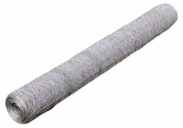 Rete per voliere, acciaio zincato argento, lunghezza 25 m, larghezza 1 m, spessore del filo 0,55 mm, maglia 50 mm