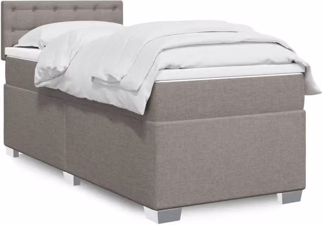 Giroletto a Molle con Materasso-Struttura Letto Tortora 80x200 cm inTessuto 146306