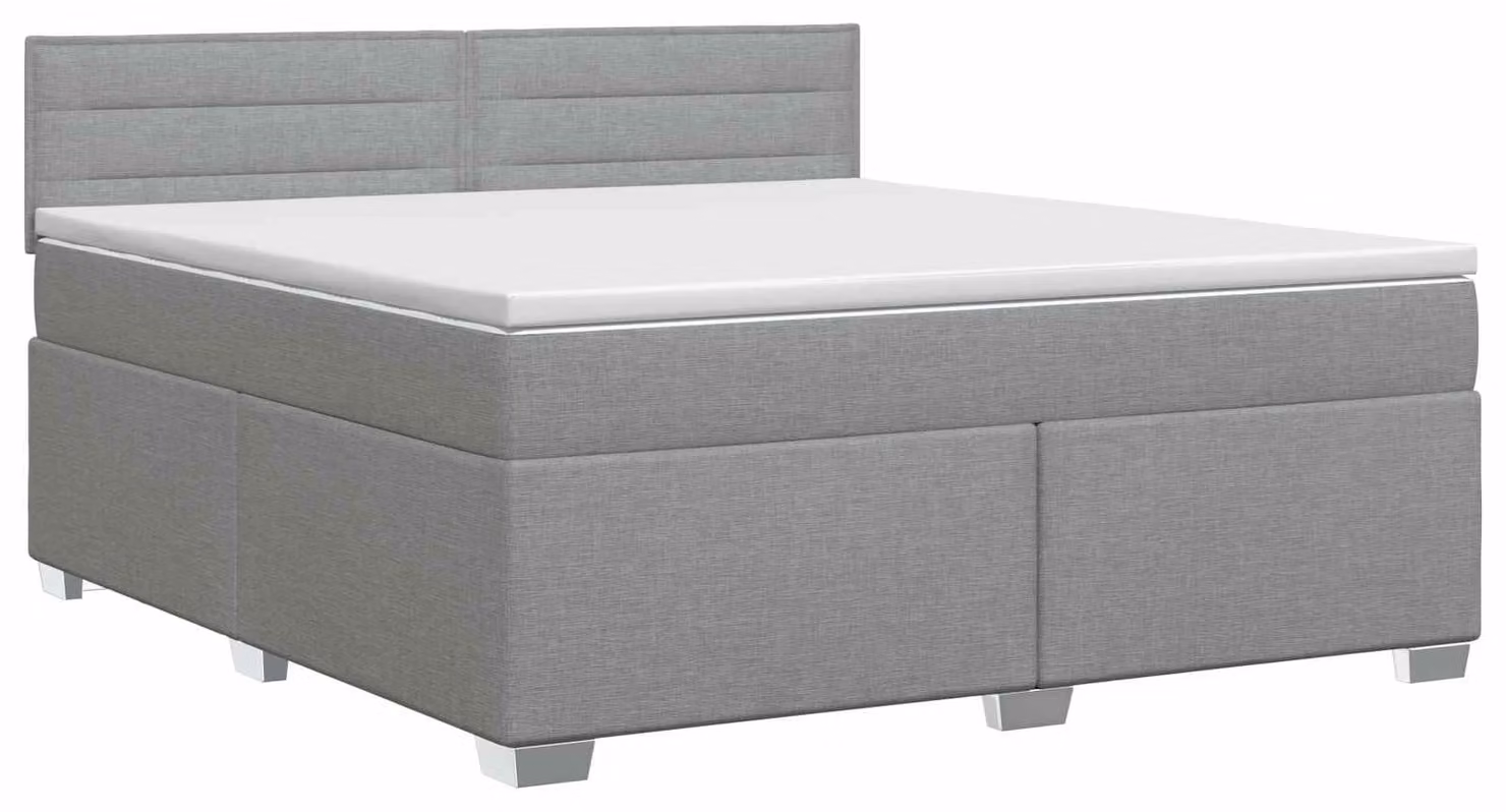 Letto a molle con materasso grigio chiaro 140 x 200 cm in tessuto