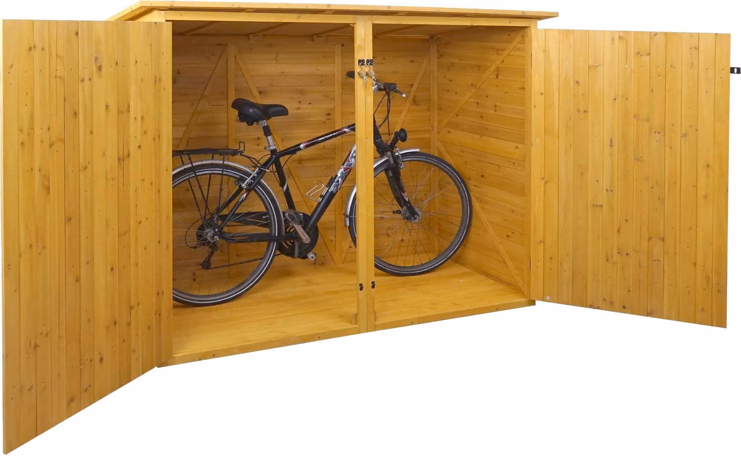 Box per biciclette MCW-H60, box per biciclette, ripostiglio per attrezzi, MVG con serratura 152x184x98 cm ~ marrone
