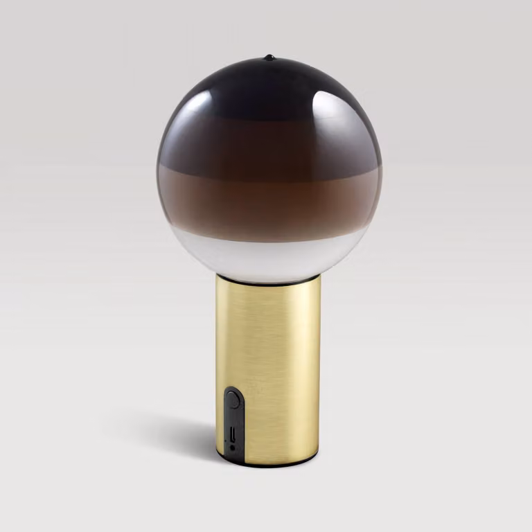 MARSET Lampada da tavolo di design Dipping Light, dimmerabile, Marrone / Ruggine, Soggiorno / Sala da pranzo, Vetro, Design, Lampada da tavolo