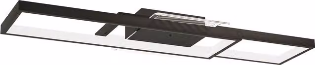 Lampada a soffitto LED HOMCOM dimmerabile con telecomando, colore nero, L 70 cm x P 30 cm