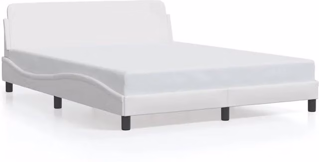 Letto matrimoniale | Letto per adulti | Giroletto Dover Bianco 160x200 cm in Similpelle
