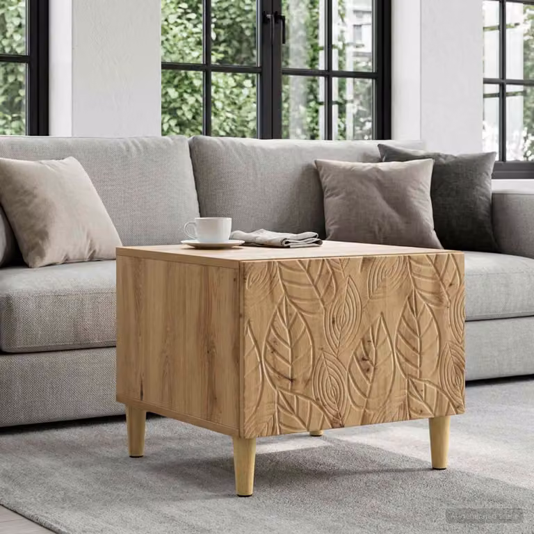 Tavolino da salotto moderno vidaXL in legno color rovere marrone L: 50 cm, P: 49 cm, H: 40 cm