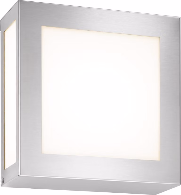 CMD 17/BM Applique quadrata in acciaio inox IP44 E27 con rilevatore di movimento