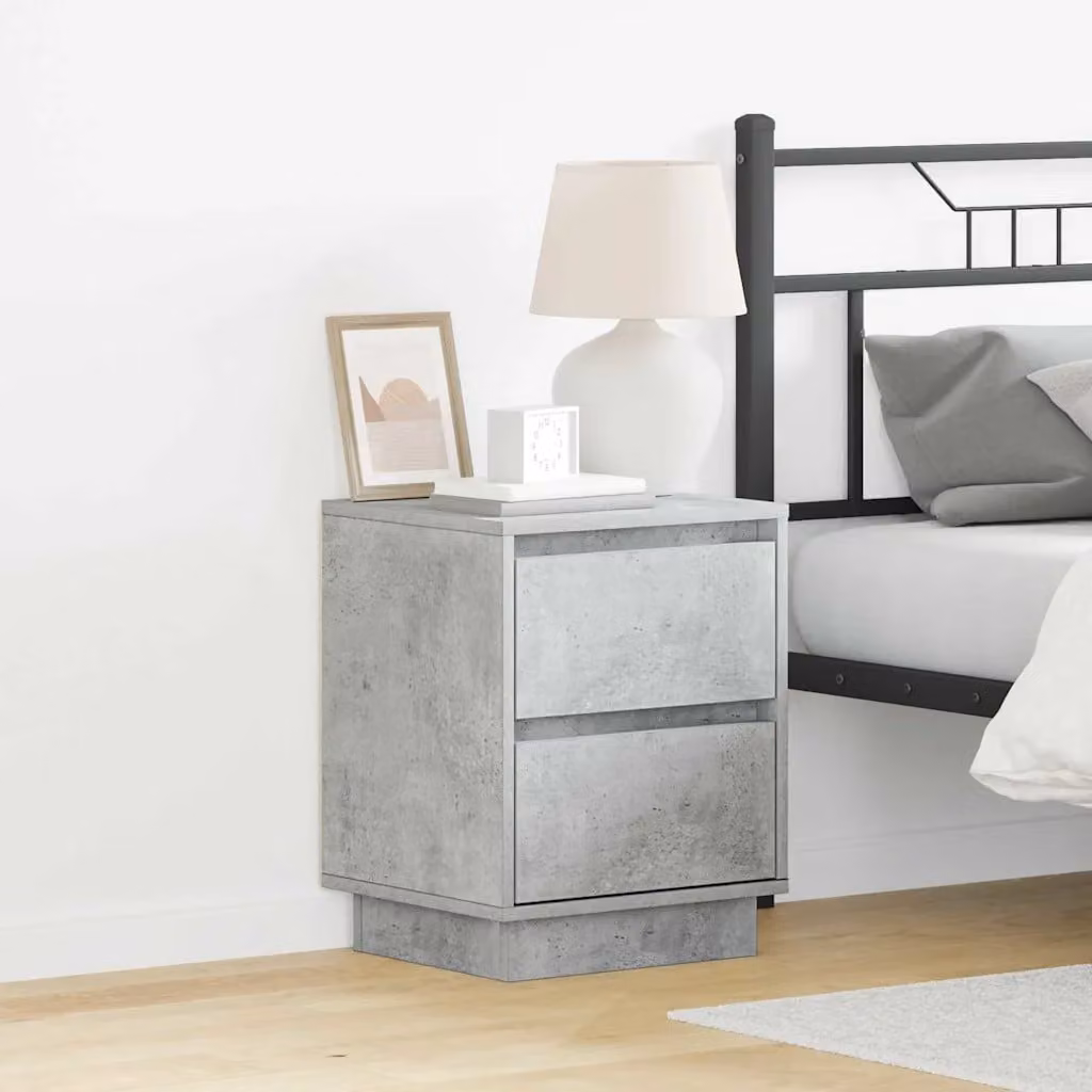 Set di 2 Armadi da Notte Moderni vidaXL in MDF Grigio, L 39 cm x P 34,5 cm x H 50 cm
