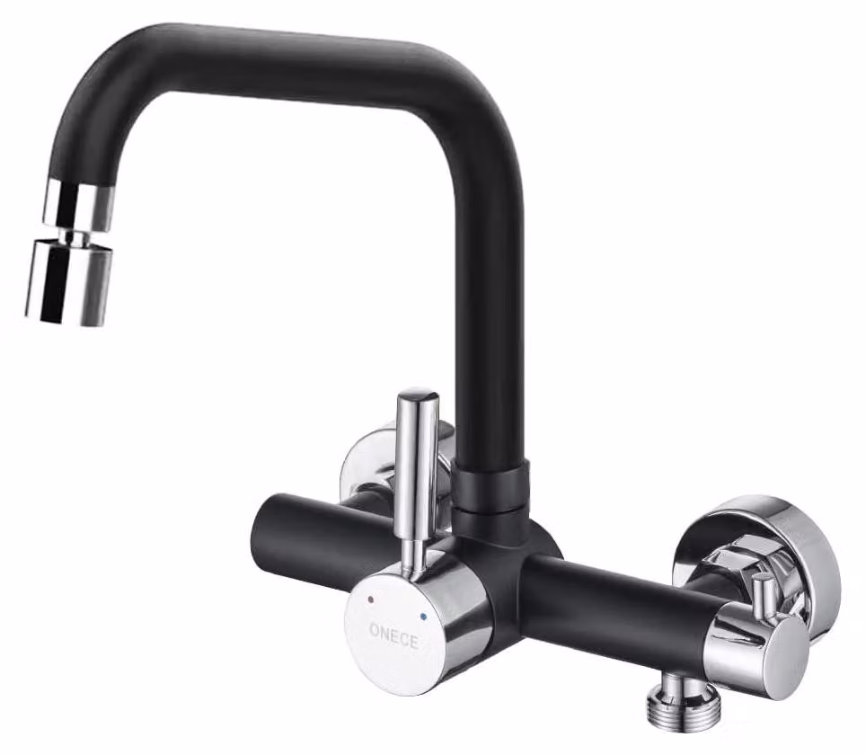 Rubinetto a parete da 3/4" per lavastoviglie, con 2 tipi di getto, colore nero