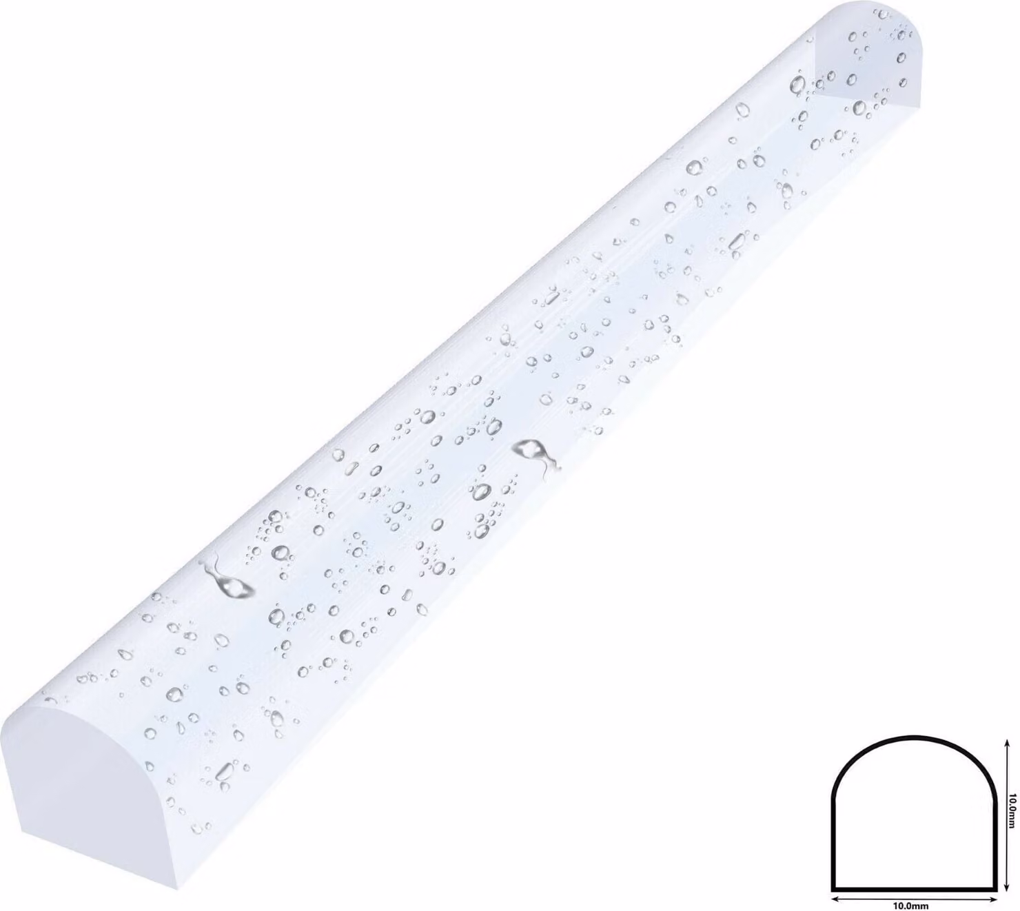 Paraspruzzi in acrilico 10×10 mm 40 cm Profilo paraspruzzi Soglia doccia Deviazione dell'acqua